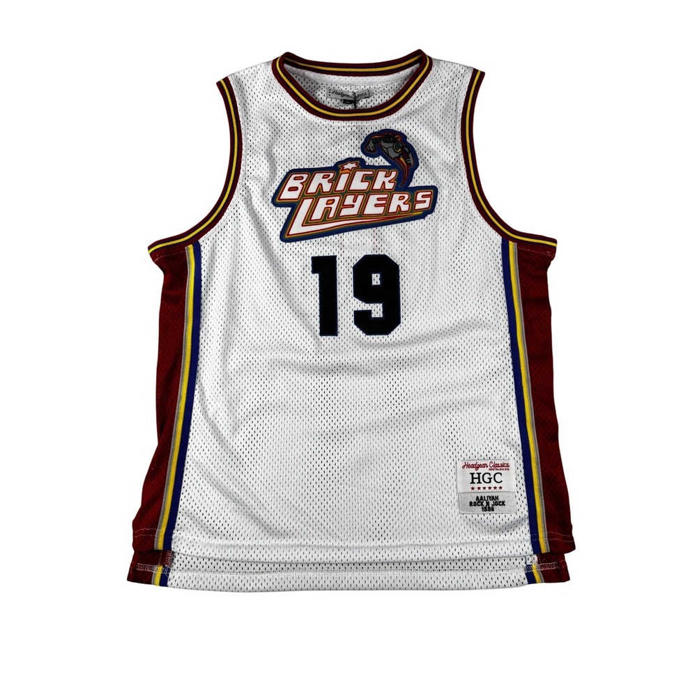 Headgear Classics Aaliyah Rock N Jock 1996 Brick Layers Youth Jersey XL White